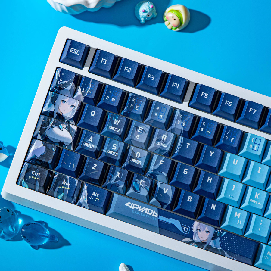 MATHEW PBT Tastenkappen im Kirschprofil für mechanische MX-Tastaturen mit Cartoon Anime Design in den Layouts AZERTY, Italienisch, Spanisch und Nordic sowie QWERTZ ISO-Layout - Bild 3