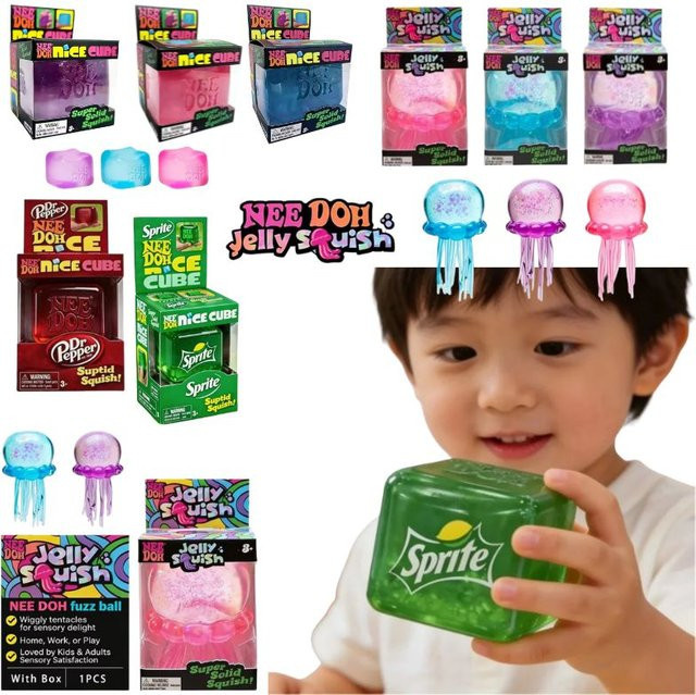 Schylling Nee Doh Jellyfish & Cube Squish Toy, Sensory Fidget Toy - Bild 1