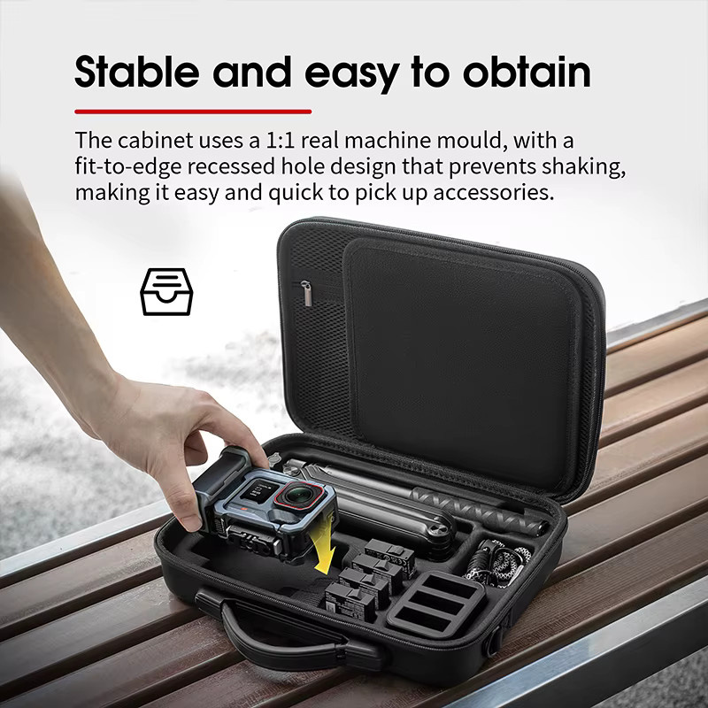 Insta360 Tragetasche für ACE Pro und ACE Pro 2 Grip Kit Zubehör, Aufbewahrungs-Reisetasche für Multi-Halterung und Selfie-Stick, Schwarz - Bild 3