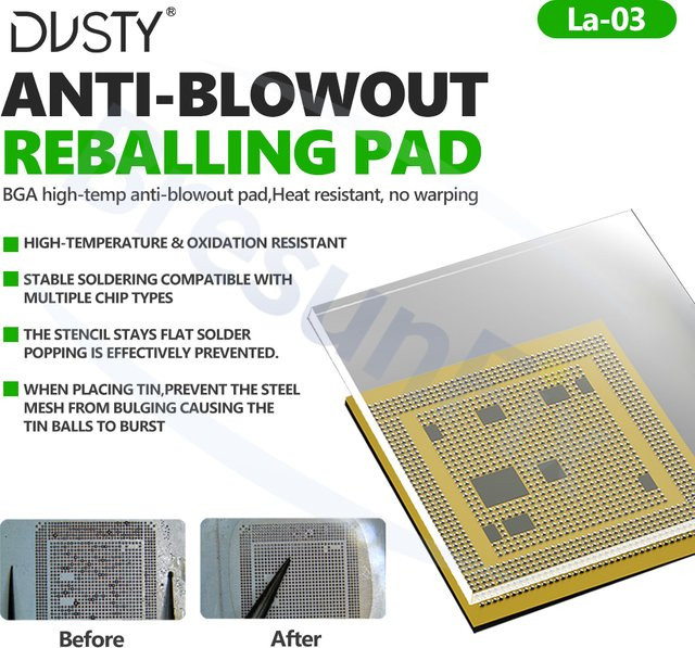 MECHANIC La-03 Anti-Blowout-Reballing-Pad für BGA-Chips und Mainboards beim Löten von Mobiltelefonen, Tablets und Computern - Bild 1