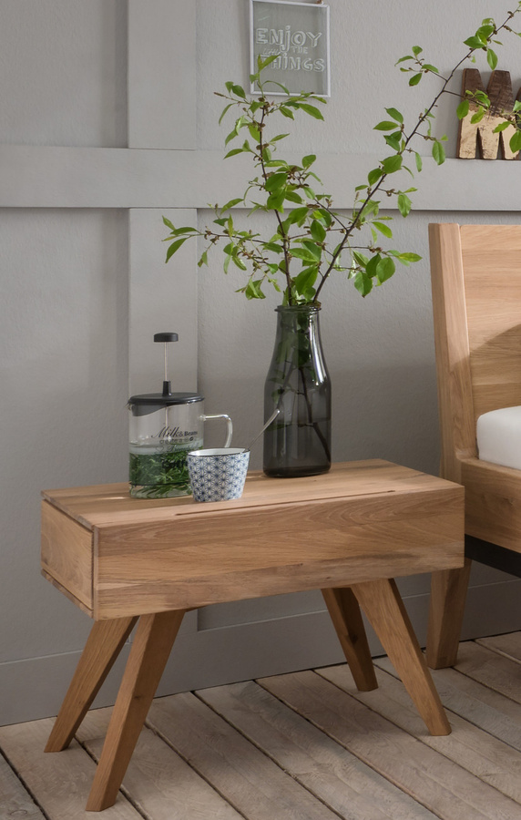Nachtkommode Sarafina von M&H in Wild Oak, Braun, B/T/H: 40 x 40 x 50 cm - Bild 1