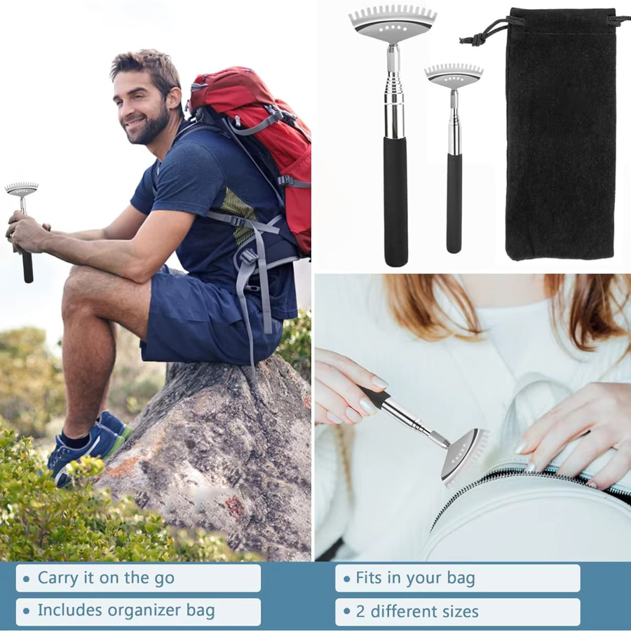 FODRK Teleskop-Rückenkratzer, Edelstahl, Unisex - Bild 3