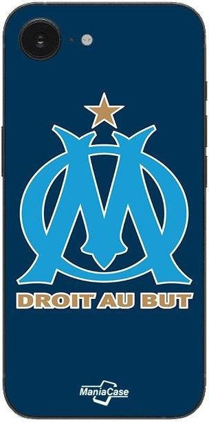 Maniacase Handyhülle für iPhone 16E mit Olympique de Marseille Logo in Blau und Schwarz - Bild 1