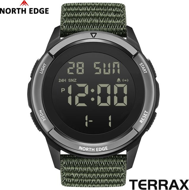NORTH EDGE Digitaluhr, Herren, Kunststoff, Textil/NATO, Schwarz, 5 ATM - Bild 1