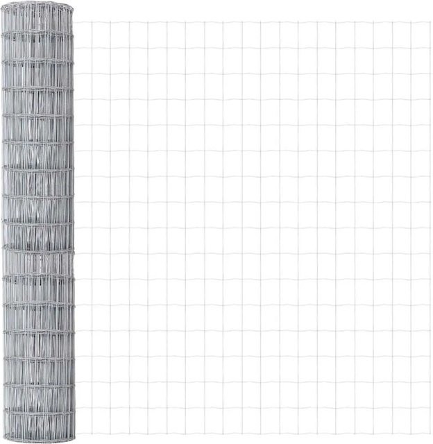 vidaXL Eurozaun aus PVC-beschichtetem Eisen in Silber, Höhe: 1,6 m, Länge: 10 m - Bild 1