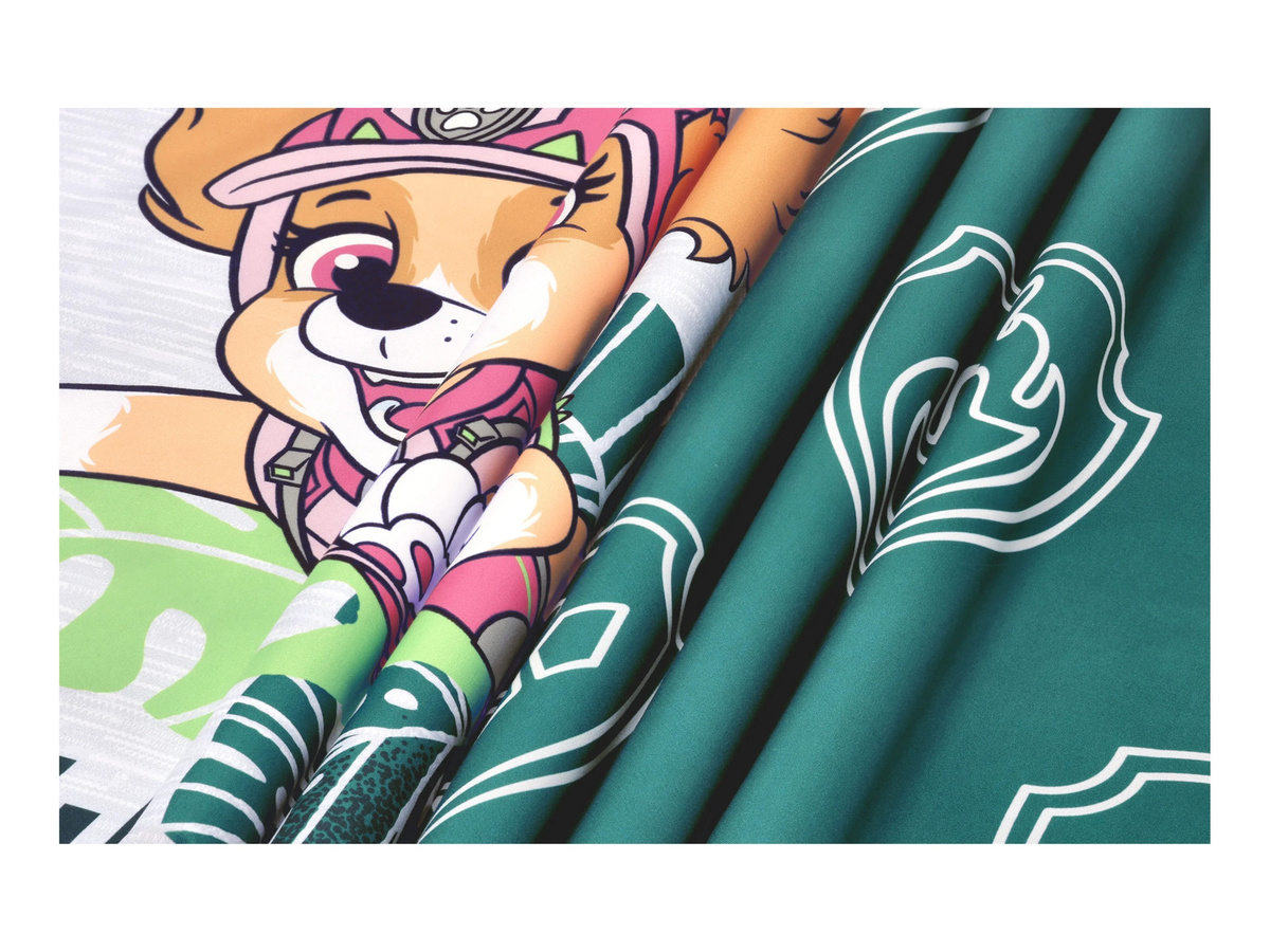 Kinder-Wendebettwäsche Paw Patrol aus Mikrofaser in Grün/Grau, Bettbezug 135 x 200 cm und Kissenbezug 80 x 80 cm - Bild 3
