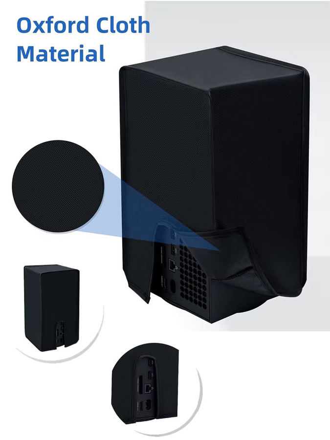 TECTINTER Staubdichte und kratzfeste Schutzhülle für Xbox Series X in Schwarz, vertikaler Sleeve Protector - Bild 7