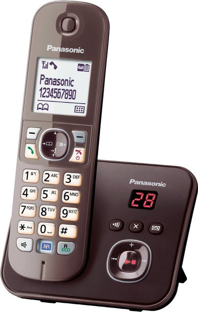 Panasonic KX-TG6821GA Schnurloses Telefon mit Anrufbeantworter und Freisprecheinrichtung in Braun - Bild 1