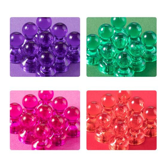 10 Stück magnetische Reißzwecken von jiantengxujm in Transparent und Multicolour für Schule und Kühlschrank - Bild 3
