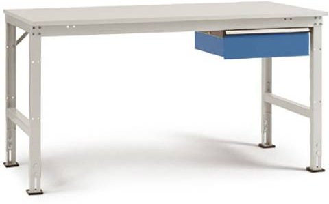 Manuflex AU5705.9006 Universal Arbeitstisch mit Multiplex-Platte in Alusilber, B/T/H: 200 x 80 x 76-87 cm - Bild 1