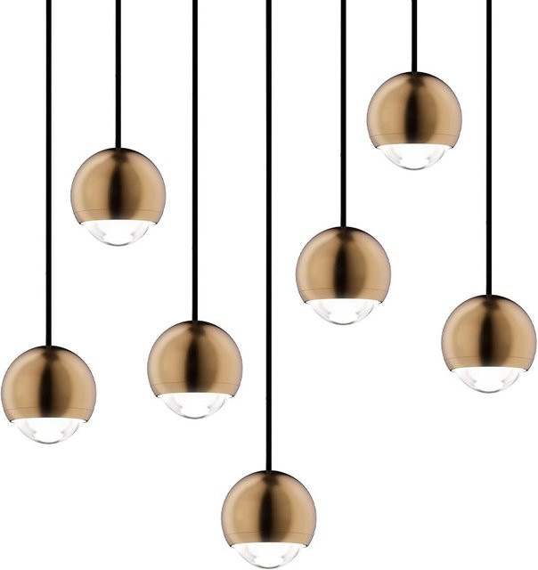 DLS Lighting Cleo LP 7 Round LED-Pendelleuchte in Weiß und Messing mit warmweißem Licht (2700K) - Bild 1