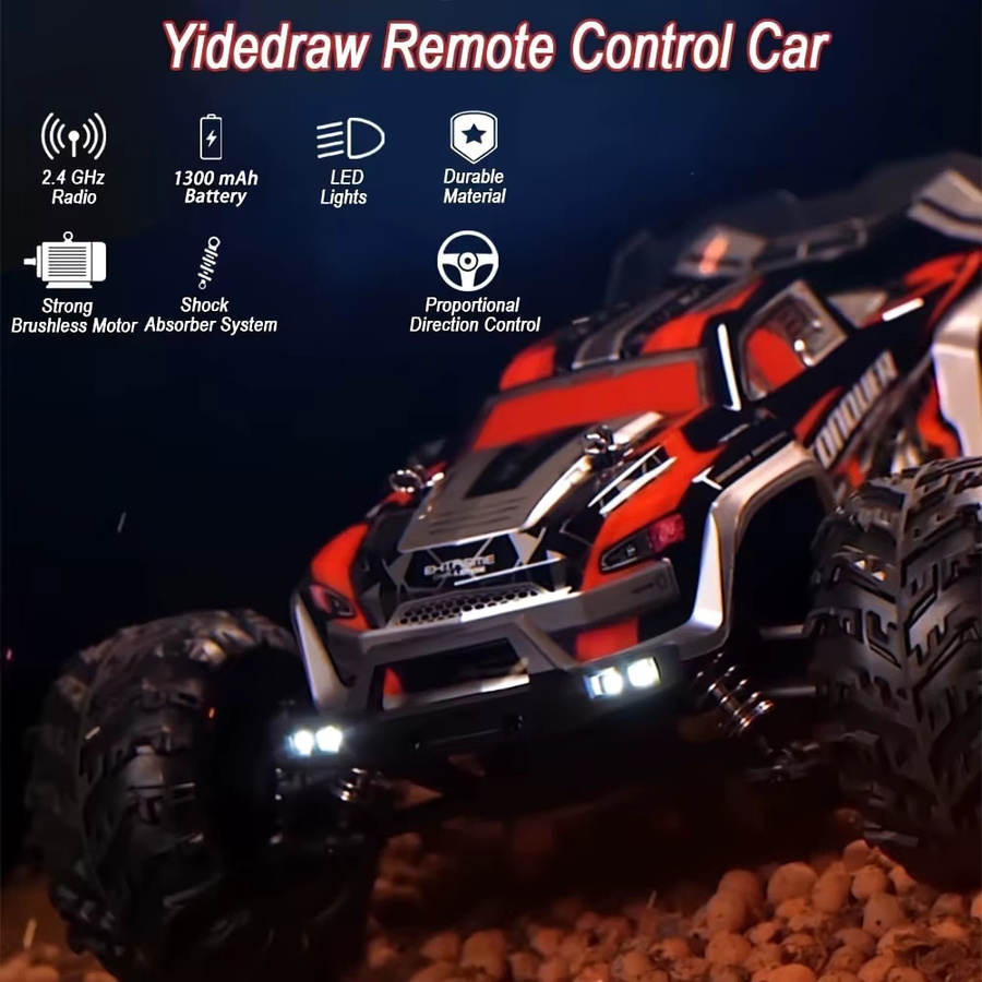 WLtoys 4WD RC-Auto, LED-Offroad-4x4-Buggy, Monster Kart - Bild 3