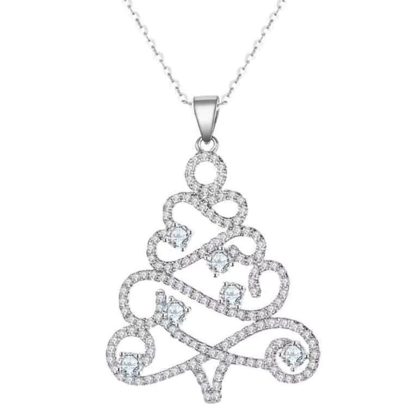 GaGa-Duck Halskette, 925 Silber, Diamant, Zirkonia, Weihnachtsbaum - Bild 2
