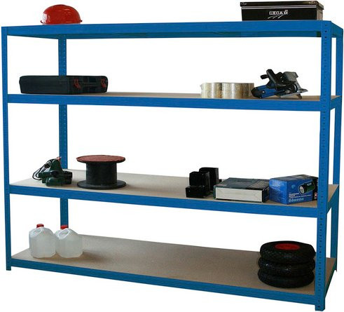 SZAGATO Weitspannregal aus Stahl in Blau mit 4 Böden, B/T/H: 150 x 60 x 160 cm - Bild 1