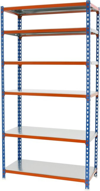 PROREGAL Schwerlastregal Giant Metal Shark aus Metall in Blau-Orange, H x B x T: 250 x 80 x 40 cm - Bild 1