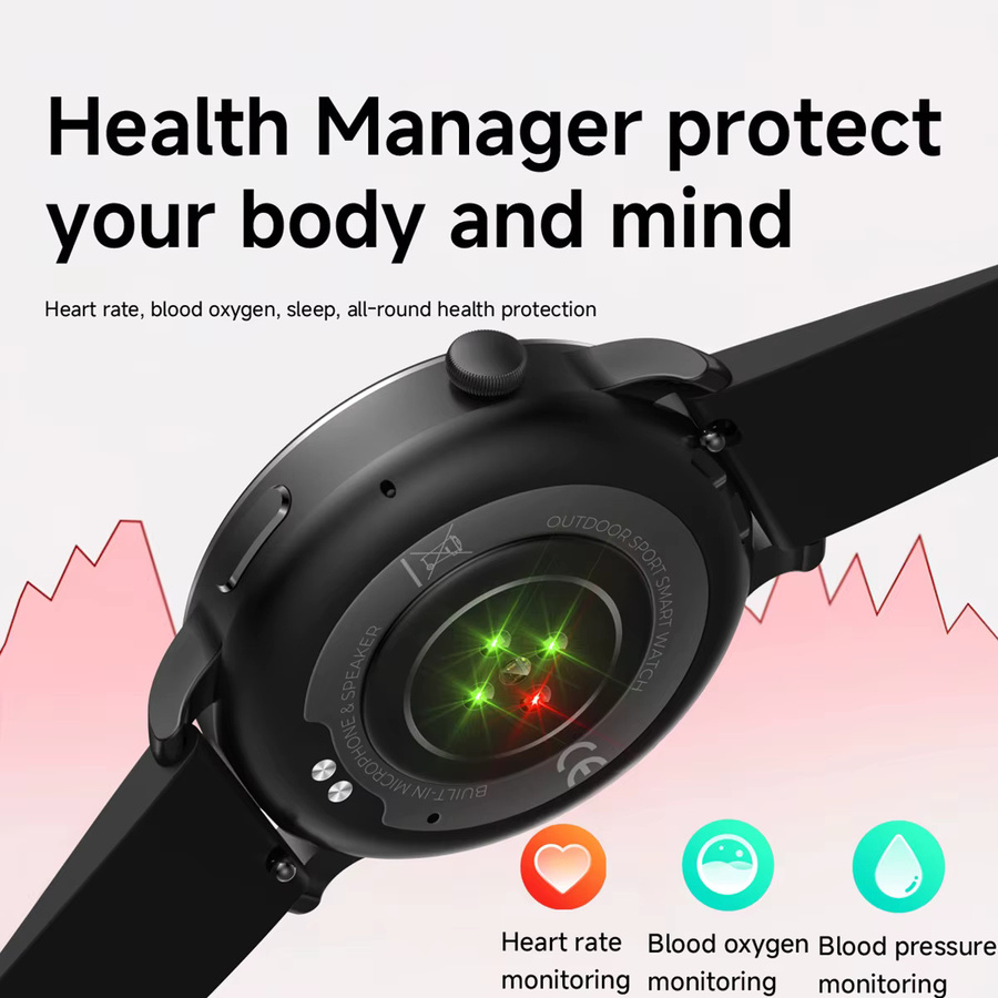 Vwar Smartwatch für Damen und Herren mit GPS, HD AMOLED-Bildschirm, Herzfrequenzmessung und Bluetooth-Anruffunktion, IP68 wasserdicht, Farbe: Pink, Gewicht: 37g - Bild 4