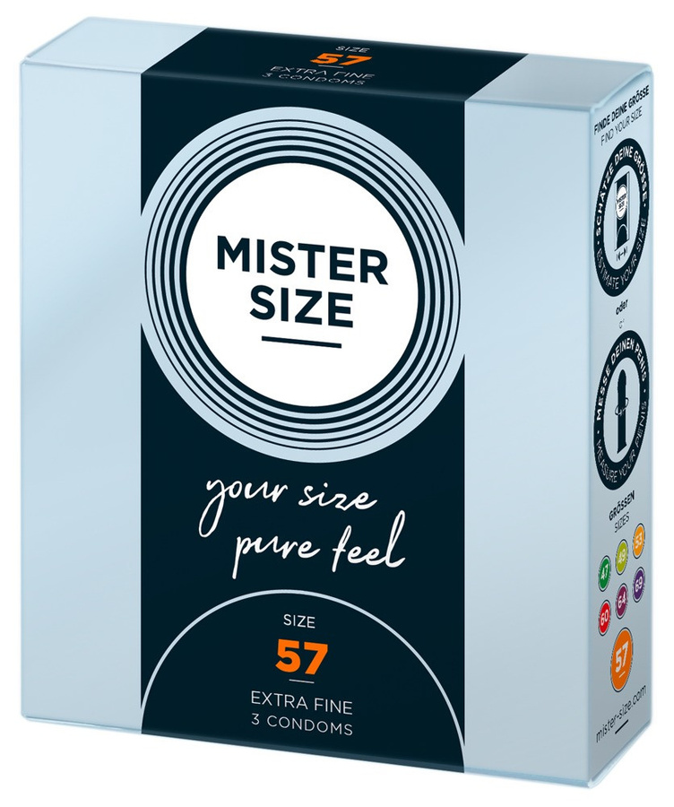 Mister Size Kondome, transparent, hauchdünn, feucht, 57 mm, Unisex - Bild 2