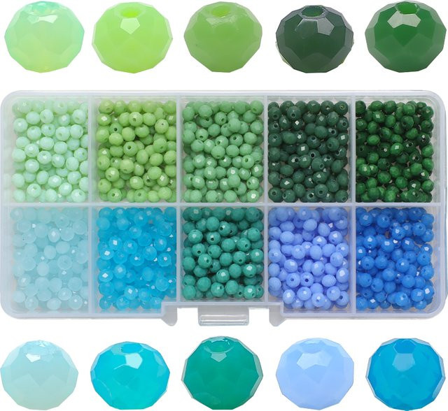 YUANZHIRUN Kristall Rondelle 4mm, Glas, Unisex - Bild 1