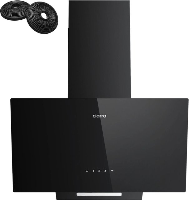 CIARRA Kopffreihaube VMB6750C in Schwarz, Glas, Breite: 60 cm, Luftleistung: 362 m³/h, Energieeffizienzklasse A++ - Bild 1