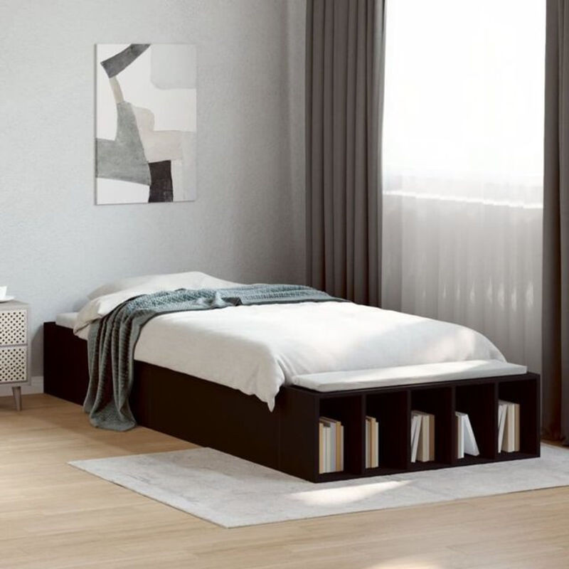Modernes Funktionsbett Vidaxl aus Holzwerkstoff in Schwarz, B/T/H: 75 x 190 cm - Bild 1
