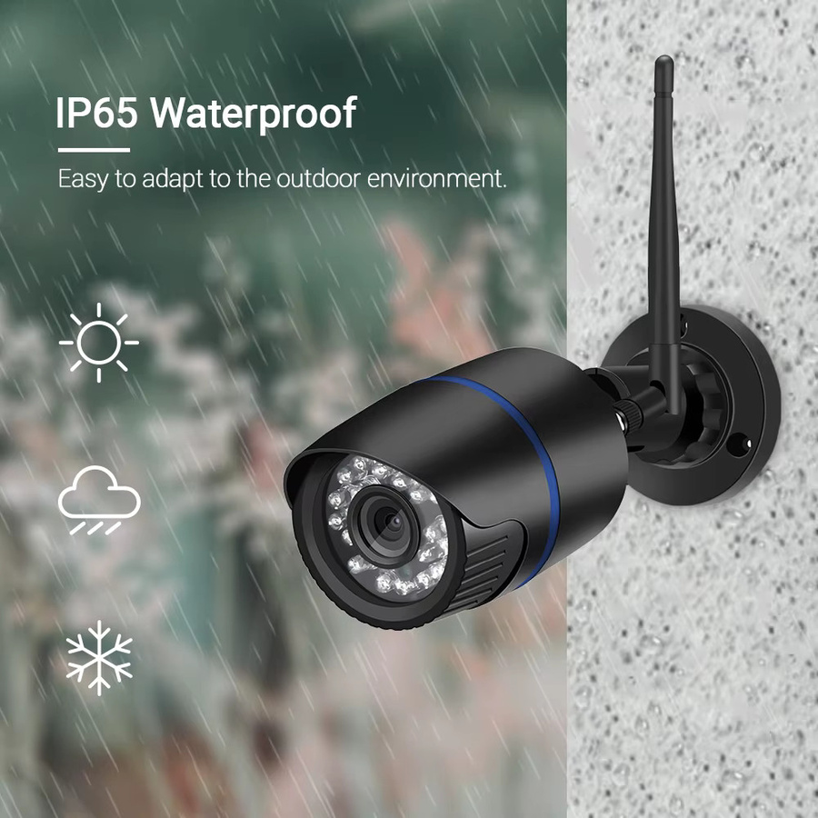 Hamrolte 5MP WLAN-Kamera für den Außenbereich, wasserdichte kabellose IP-Kamera in Schwarz mit Audioaufzeichnung, iCSee und Xmeye Cloud Unterstützung - Bild 3