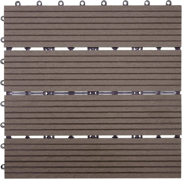 MCW WPC Bodenfliesen Sarthe Holzoptik Coffee Linear, Farbe: Braun, 11 Stück, B/T: 30 x 30 cm - Bild 1