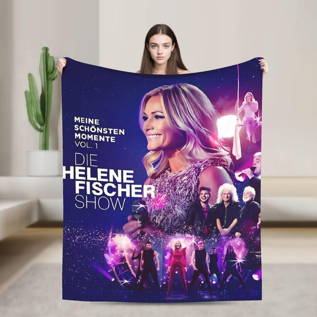 Helene Fischer 360 Stadion Konzert Plüschdecke aus Flanell, weiche Tagesdecke als Überwurf für Sofa und Bett, B/B: 130 x 170 cm - Bild 1