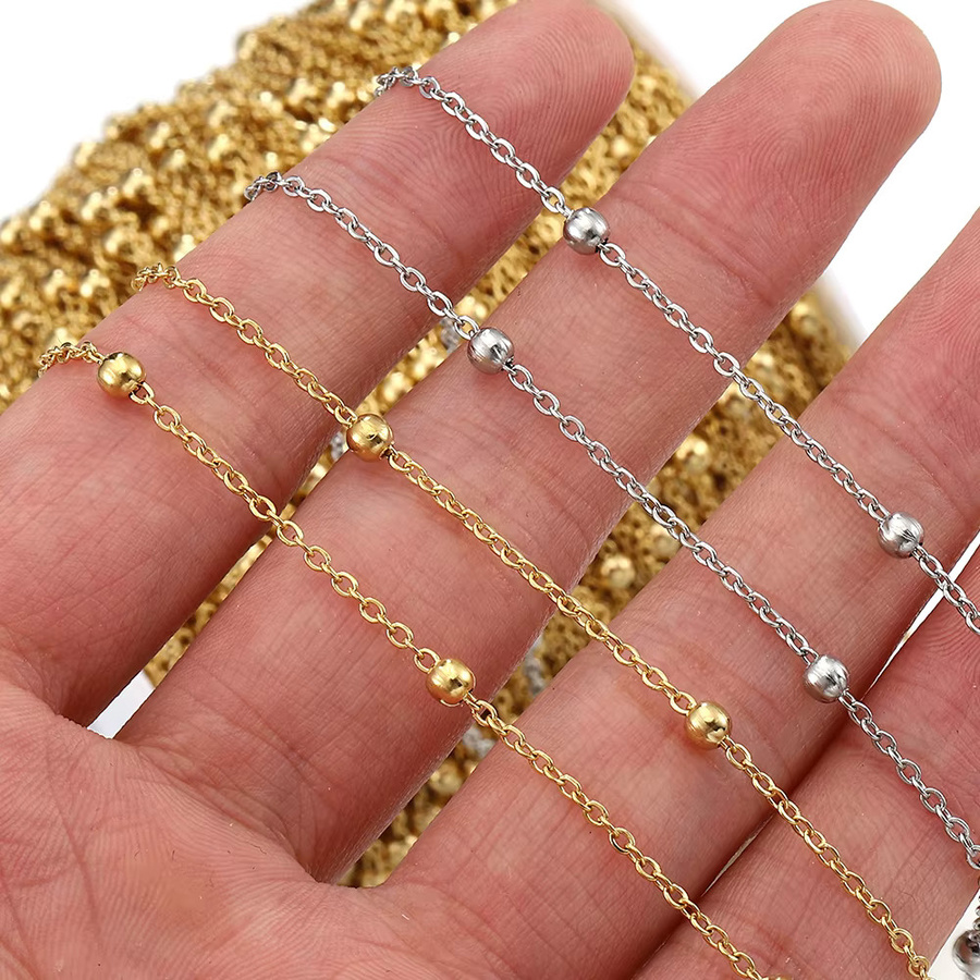 MOONMADE Halskette, Edelstahl, 1 Meter, Perlen Kette, Damen - Bild 2