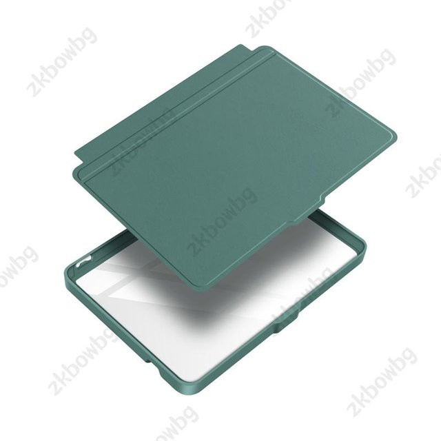 Smart Sleep Cover Hülle aus PU-Leder für Kobo Clara Colour mit abnehmbarer transparenter Acryl-Rückseite in Grün - Bild 1