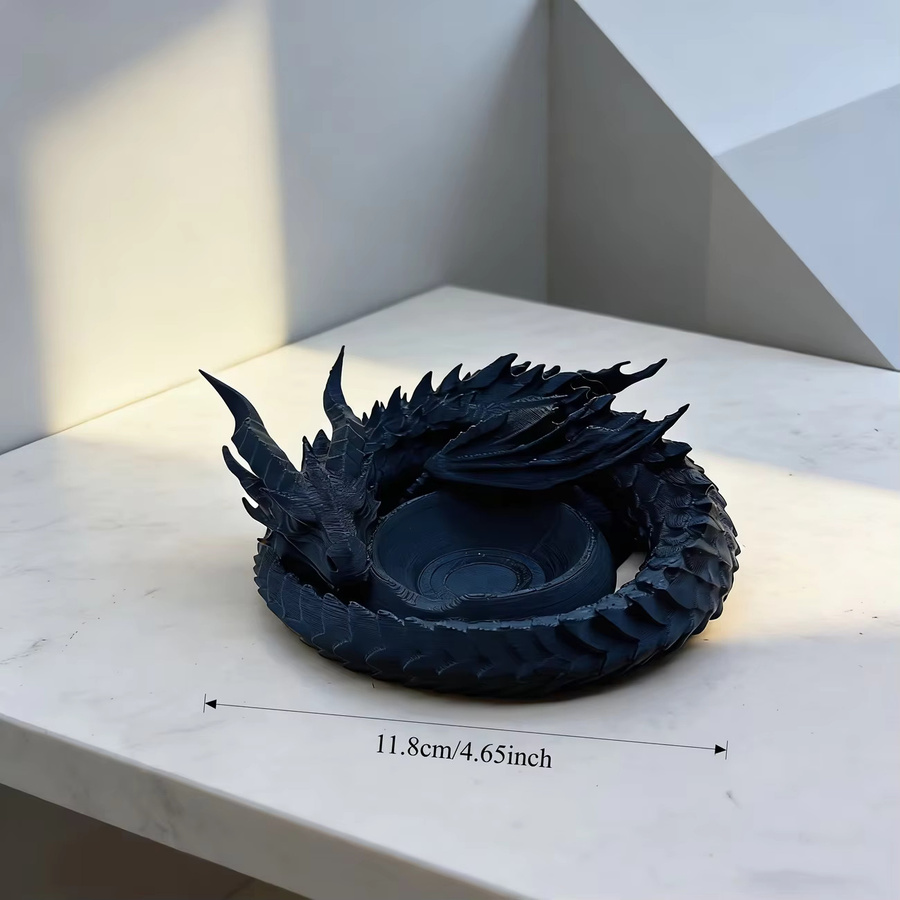 Black Dragon Multifunktionales Desktop-Aufbewahrungstablett aus Resin in Schwarz - Bild 3