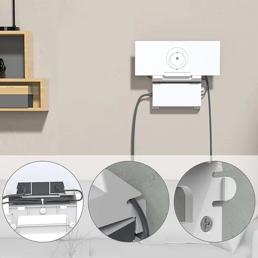 ALLOYSEED 2-in-1 Wandhalterung für Starlink Gen 3 Router und Netzteil in Weiß - Bild 2