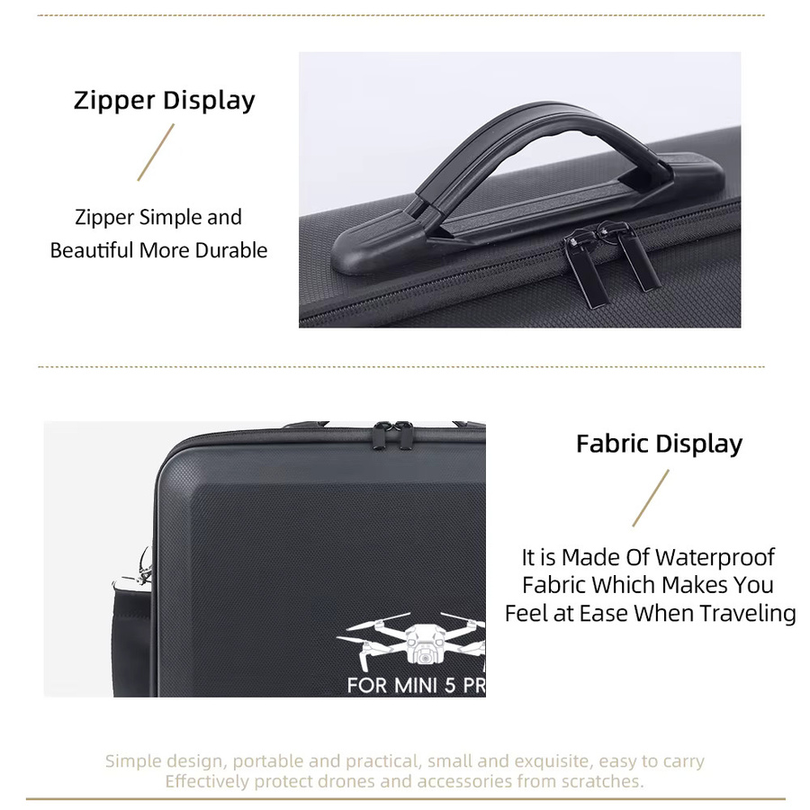 EVANOVM Tragetasche für Mini 5 PRO mit RC 2 und RC-N3 Controller, Schultertasche und Reisebox für Drohnen-Zubehör in Schwarz oder Grau - Bild 5