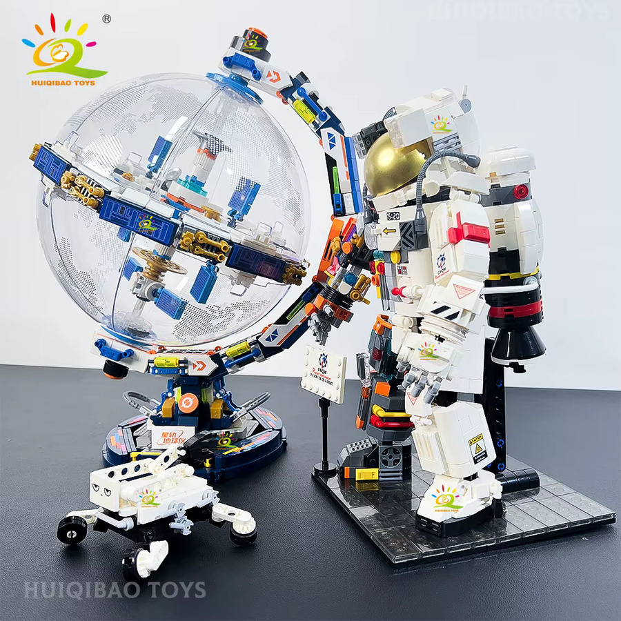 HUIQIBAO Drehbare transparente Raumstation Globus, STEM Modell Bausteine - Bild 2