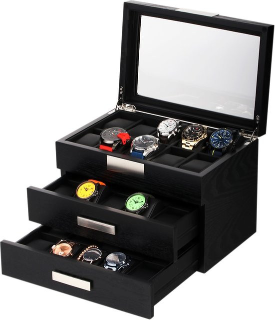 Rothenschild Uhrenbox RS-2350-30BL für 30 Uhren in Black - Bild 1