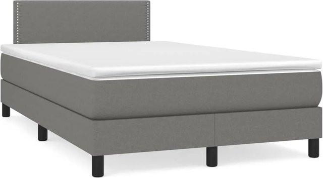vidaXL Boxspringbett mit Matratze Hybrid-Design in Dunkelgrau, B/T: 120 x 200 cm - Bild 1