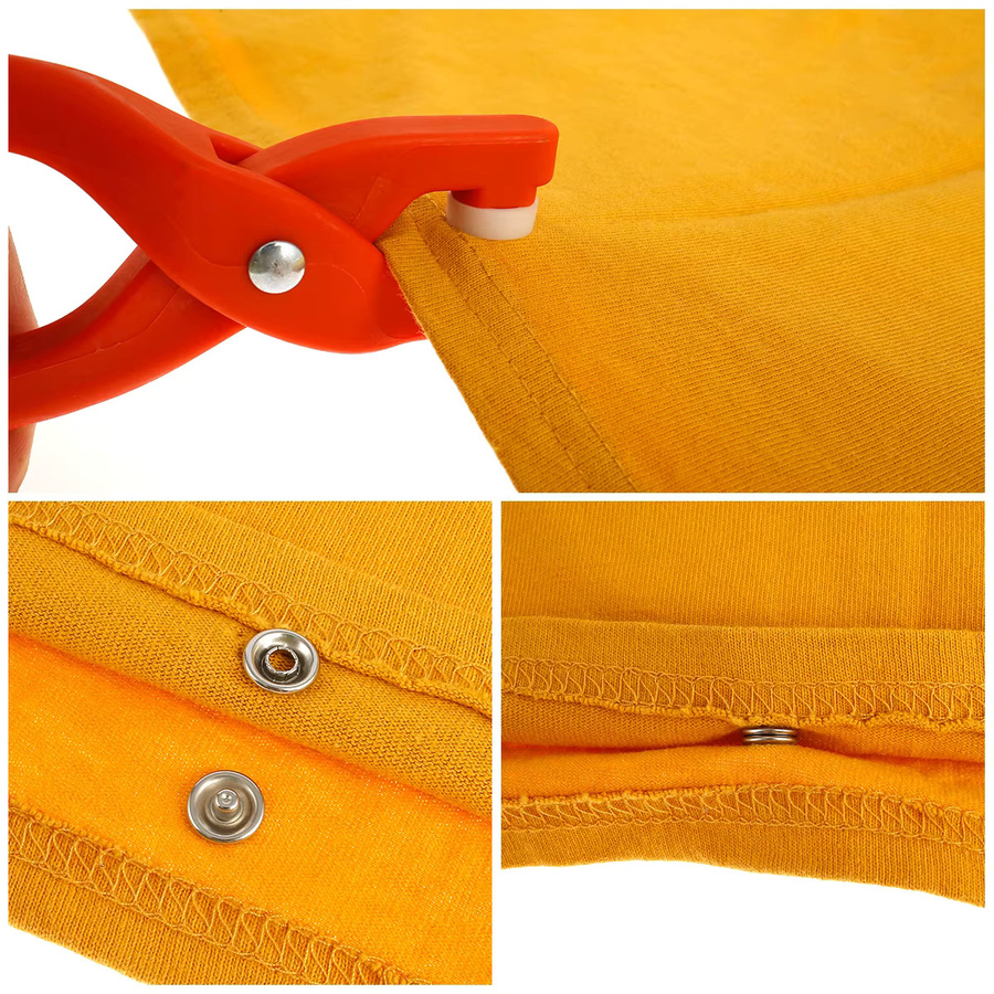 200-teiliges Metall-Druckknopf-Set inklusive manueller Zange für DIY-Projekte an Kleidung, Hüten und Taschen - Bild 4