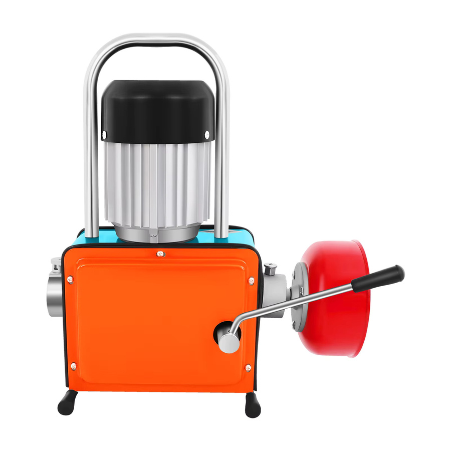 Abflussreinigungsmaschine 1000W mit 12m Reinigungsfeder und vierbeiniger Halterung in Rot - Bild 2