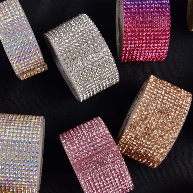 Selbstklebender Kristall-Diamant-Strass-Streifen in Blau und Multicolour für DIY-Kunsthandwerk und Dekoration, 1 Yard - Bild 5