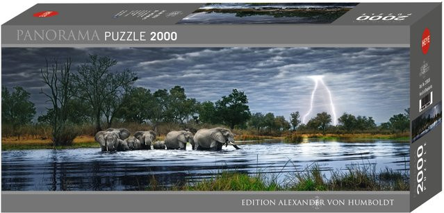Heye Puzzle Panorama Herd of Elephants ab 8 Jahren 2000 Teile - Bild 1