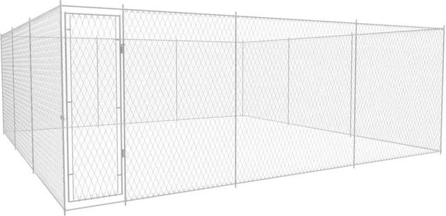 vidaXL Outdoor-Hundezwinger aus verzinktem Stahl in Silber, B/T/H: 570 x 570 x 185 cm - Bild 1
