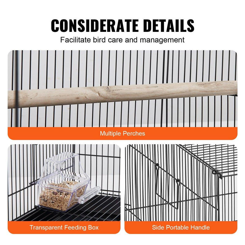 Buying Solutions MB Vogelkäfig aus Kohlenstoffstahl mit Rollständer und Schublade, Schwarz, 30 Zoll - Bild 4