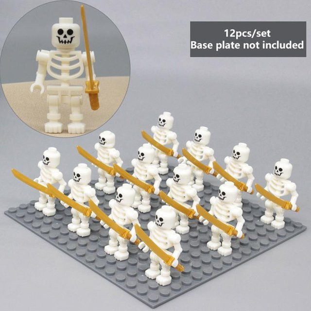 Skelett Soldat Bausteine Ninja Knochenmann, 12-teiliges Set, weiß, ab 14 Jahren - Bild 1