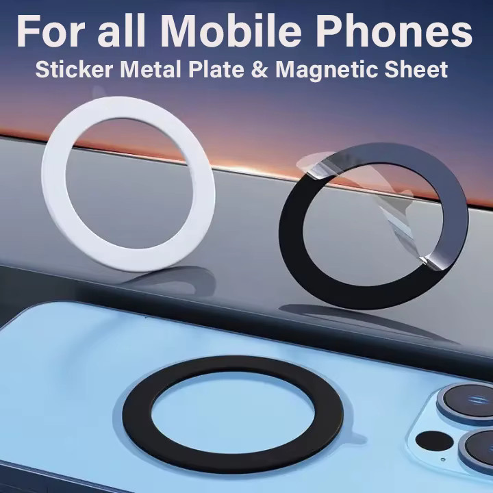 WSSHE Universal Kunststoff Magnet Platte für MagSafe Drahtlose Lade Halterung, 3/5 Stück, Schwarz - Bild 4
