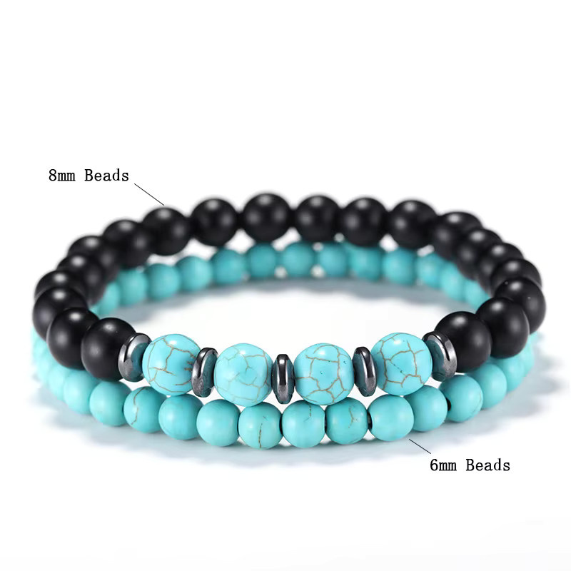 Noter Armband, Vulkangestein, Howlith, Perlen, Herren - Bild 2