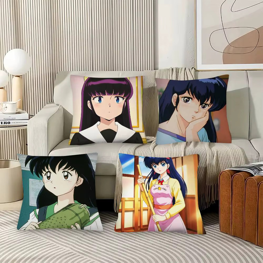 Kayou Maison Ikkoku Cartoon Kissenbezug quadratisch, Mehrfarbig, B/H: 40 x 40 cm - Bild 2
