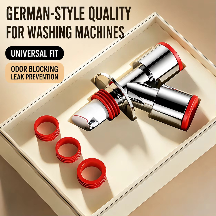 LITERE SANITARY WARE Waschmaschinen-Abfluss-T-Stück mit Geruchssperre und Rückflussverhinderer aus PVC in Silber - Bild 3
