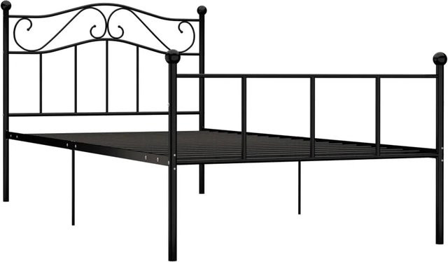 vidaXL Bettgestell aus Metall in Schwarz Matt B/T/H: 90 x 200 x 100 cm (ca.) - Bild 1