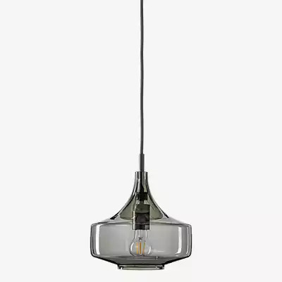 Mawa Gangkofner Vesuvio Pendelleuchte aus Metall und Glas in Grau und Schwarz mit transparentem Glaskuppel-Design - Bild 1