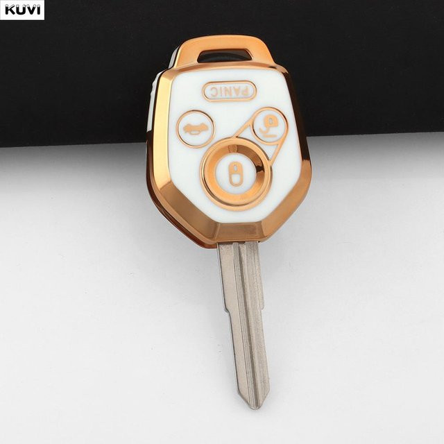 TPU Schlüsselhülle mit Schlüsselanhänger für Subaru in Gold, passend für Crosstrek, Forester, Impreza, Legacy, Outback, Tribeca, Wrx, Sti und Ascent - Bild 1