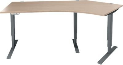 Schäfer Shop Genius AERO FLEX Winkelschreibtisch elektrisch höhenverstellbar, Eiche/Anthrazit, Breite: 216,5 cm - Bild 1